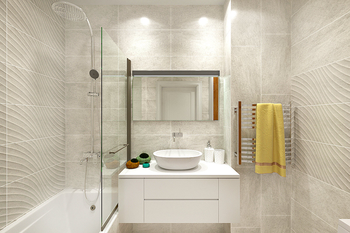 Фотография: Ванная в стиле Современный, Квартира, Проект недели, Краснодар, Екатерина Кондратюк, Монолитный дом, 1 комната, 40-60 метров – фото на INMYROOM Фотография: Ванная в стиле Современный, Квартира, Проект недели, Краснодар, Екатерина Кондратюк, Монолитный дом, 1 комната, 40-60 метров – фото на INMYROOM