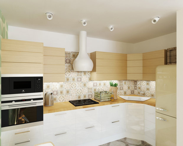 Фото из портфолио Дизайн гостиной-кухни, проспект Маршала Рокоссовского – фотографии дизайна интерьеров на INMYROOM