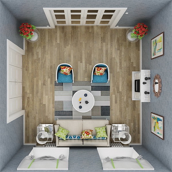 Фото из портфолио Гостиная в синих тонах. – фотографии дизайна интерьеров на INMYROOM
