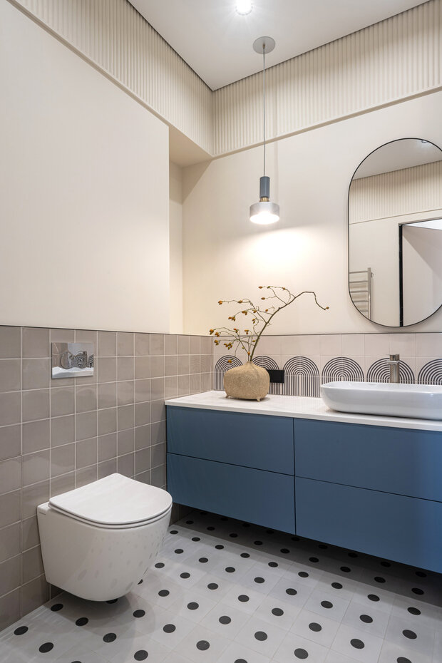 Фотография: Ванная в стиле Современный, Квартира, Проект дня, Москва, 3 комнаты, 60-90 метров, Анна Коробко, Дмитрий Коробко – фото на INMYROOM