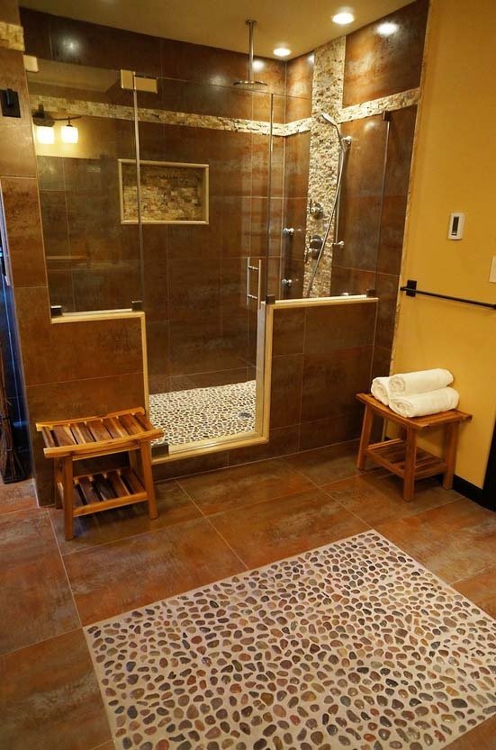 Фото из портфолио Мозаика из морской гальки в интерьере Эко-Стиль – фотографии дизайна интерьеров на INMYROOM