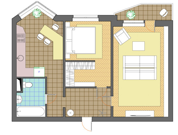 Фотография: Планировки в стиле , Квартира, Дома и квартиры, Перепланировка, П44т – фото на INMYROOM