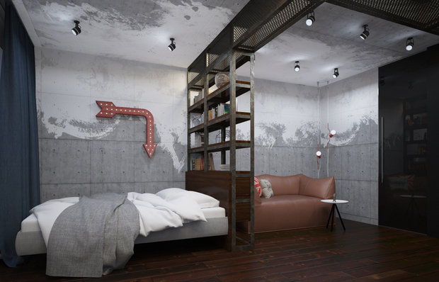 Фотография: Спальня в стиле Лофт, Проект недели, П-3М, GM-Interior – фото на INMYROOM