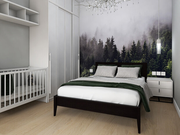 Визуализация интерьера спальни в современном стиле