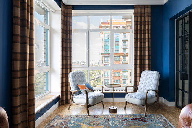 Фотография: Гостиная в стиле Современный, Эклектика, Проект дня, Москва, 4 и больше, Более 90 метров, Мастерская комфорта – фото на INMYROOM