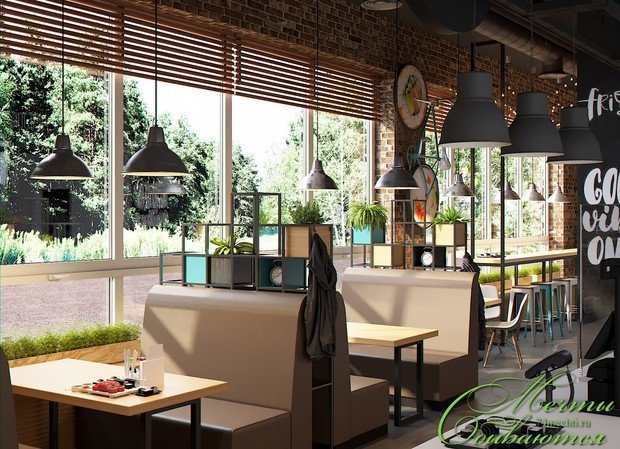 Фото из портфолио Интерьер кафе в стиле лофт – фотографии дизайна интерьеров на INMYROOM