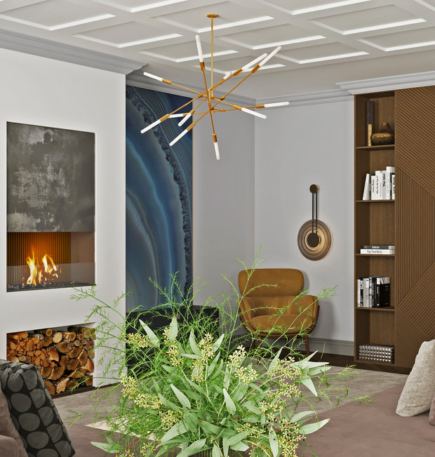 Фото из портфолио Дизайн-проект квартиры с камином – фотографии дизайна интерьеров на INMYROOM