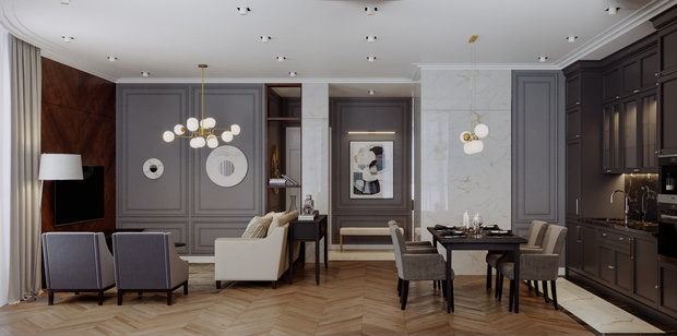 Фото из портфолио 2к. кв. в ЖК Пять звезд СПБ – фотографии дизайна интерьеров на INMYROOM