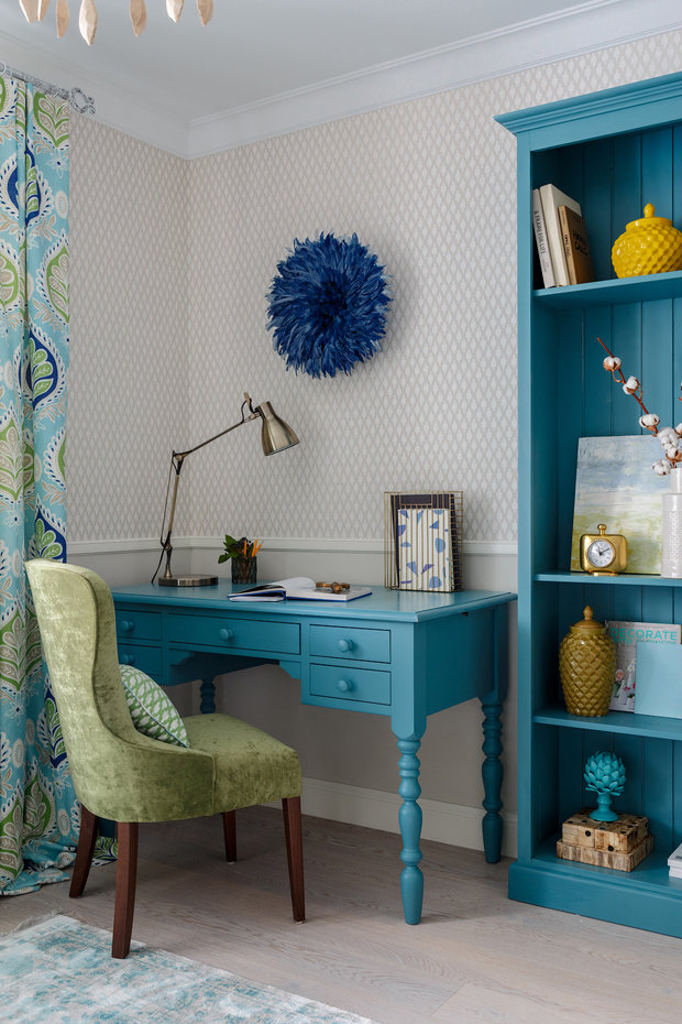 Фотография: Кабинет в стиле Восточный, Квартира, Проект недели, Москва, Маргарита Мустафина, Кирпичный дом, 3 комнаты, 60-90 метров, II-29 – фото на INMYROOM