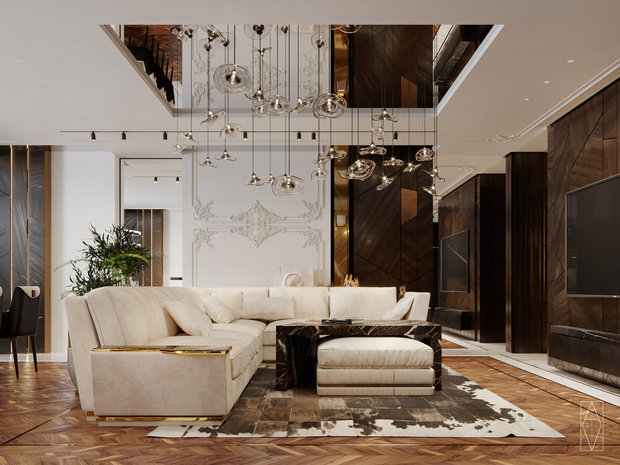 Фото из портфолио Люксовый интерьер квартиры в Москве 130м2 – фотографии дизайна интерьеров на INMYROOM