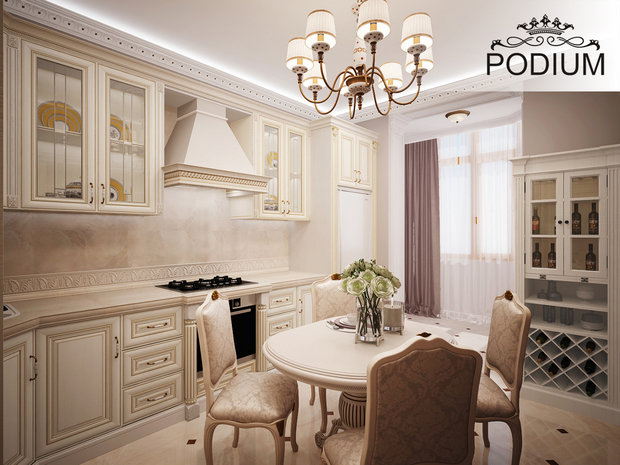 Фото из портфолио Классическая кухня в пастельных тонах – фотографии дизайна интерьеров на INMYROOM