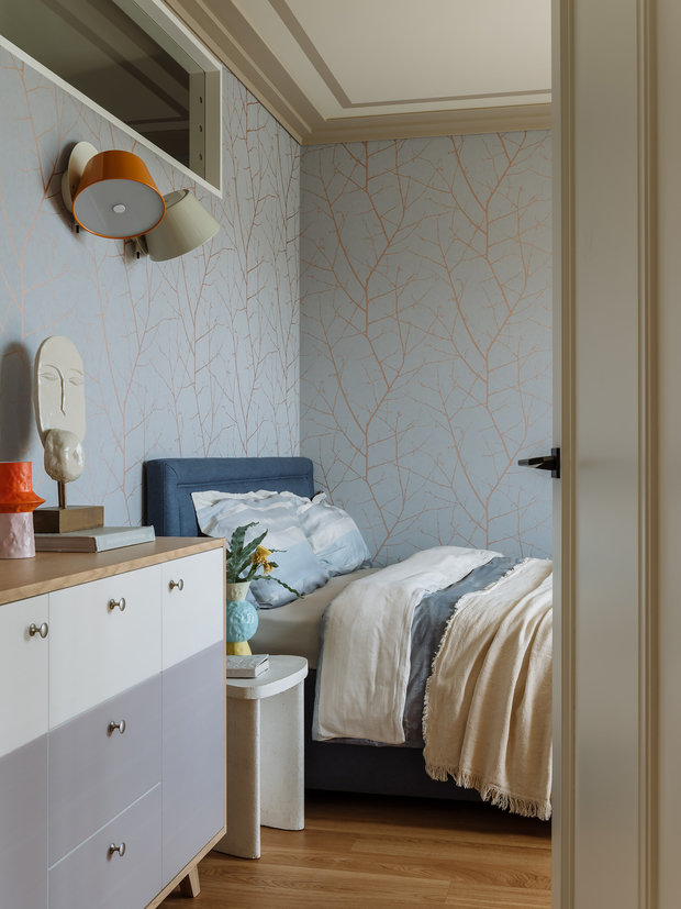 Фотография: Спальня в стиле Современный, Квартира, Проект недели, Санкт-Петербург, 3 комнаты, 40-60 метров, Петербург Дизайн, Анна Акшевская – фото на INMYROOM