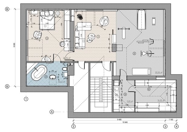 Фотография: Планировки в стиле , Дом, Проект дня, Москва, Блочный дом, 4 и больше, Более 90 метров, Эксклюзивные проекты, современный с элементами классики и роскоши, Юлия Стоянова – фото на INMYROOM