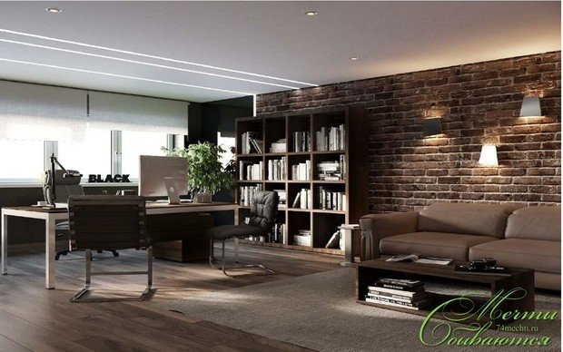 Фото из портфолио Интерьер кабинета в стиле лофт – фотографии дизайна интерьеров на INMYROOM