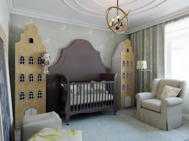 Фотография: Детская в стиле Эклектика, Классический, Квартира, Проект недели, Московская область, новостройка, Александра Никулина, Монолитный дом, 3 комнаты, 60-90 метров – фото на INMYROOM
