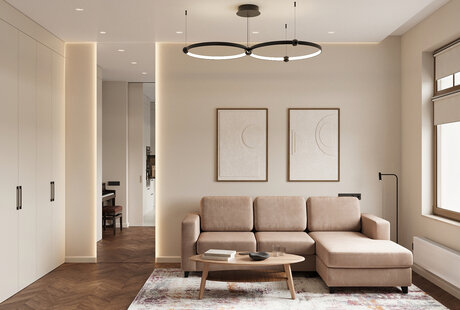 Дизайн интерьера квартиры в ЖК «Октавия» в стиле современного минимализма