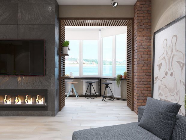 Фото из портфолио Гостиная в стиле лофт – фотографии дизайна интерьеров на INMYROOM