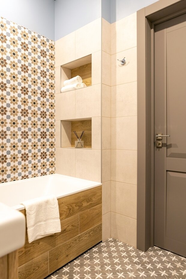 Фотография: Ванная в стиле Современный, Квартира, Проект недели, 2 комнаты, 60-90 метров, Светлогорск, Елена Чигирева – фото на INMYROOM