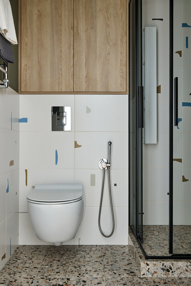 Фотография: Ванная в стиле Современный, Малогабаритная квартира, Проект недели, Хрущевка, 2 комнаты, 40-60 метров – фото на INMYROOM Фотография: Ванная в стиле Современный, Малогабаритная квартира, Проект недели, Хрущевка, 2 комнаты, 40-60 метров – фото на INMYROOM