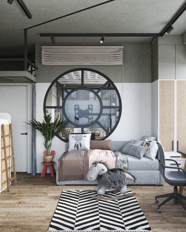 Фотография: Детская в стиле Лофт, Эклектика, Квартира, Проект недели, Москва, Макс Жуков, To Taste, 3 комнаты, 60-90 метров – фото на INMYROOM
