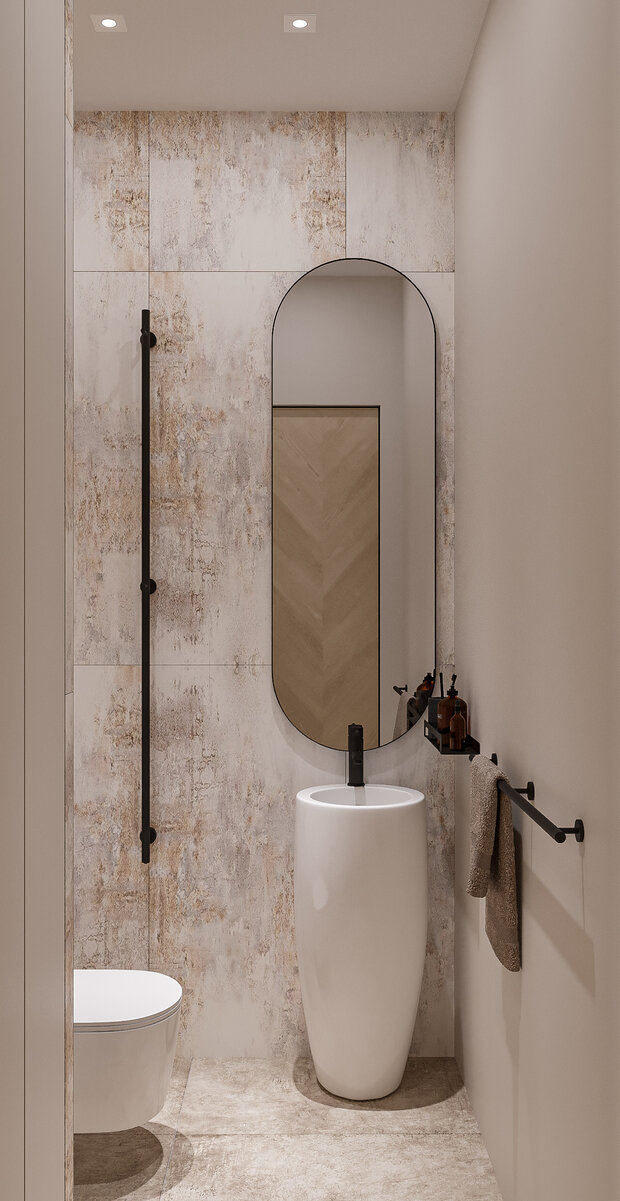 Фотография: Ванная в стиле Современный, Минимализм, Квартира, Проект недели, Санкт-Петербург, 2 комнаты, 60-90 метров, Студия дизайна Максимаджи – фото на INMYROOM