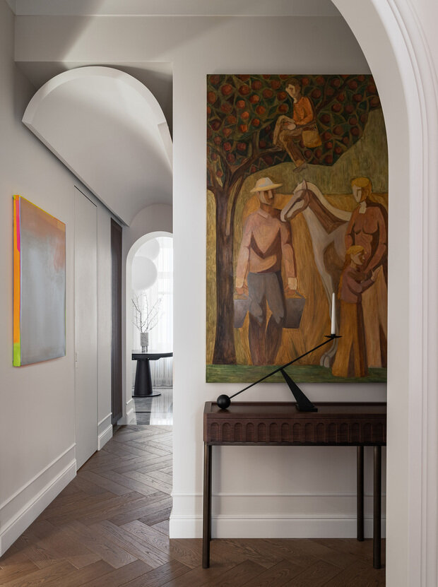 Фотография: Прихожая в стиле Классический, Современный, Квартира, Проект дня, Москва, Анна Макеева, Кирпичный дом, 3 комнаты, Более 90 метров, современный с элементами классики и роскоши – фото на INMYROOM