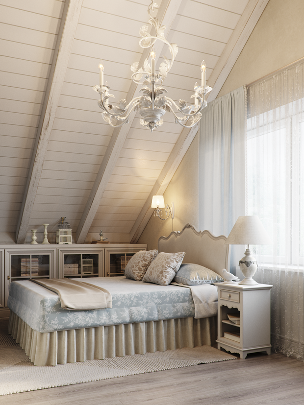 Фотография: Спальня в стиле Прованс и Кантри, Эклектика, Дом, Проект недели, Санкт-Петербург, Блочный дом, 4 и больше, Более 90 метров, Евгений Жданов, КП «Вартемяги парк» – фото на INMYROOM