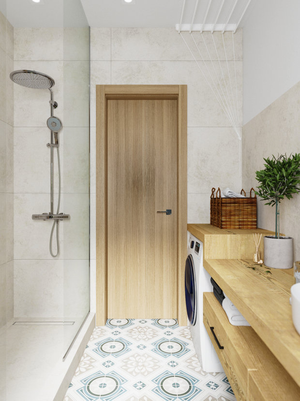 Фотография: Ванная в стиле Современный, Скандинавский, Дом, Проект недели, Дача, Новосибирск, 3 комнаты, 60-90 метров, DS Mango – фото на INMYROOM