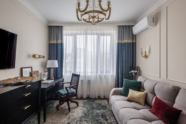 Фотография: Кабинет в стиле Классический, Современный, Квартира, Проект недели, Москва, 3 комнаты, 60-90 метров, Алина Роговская – фото на INMYROOM