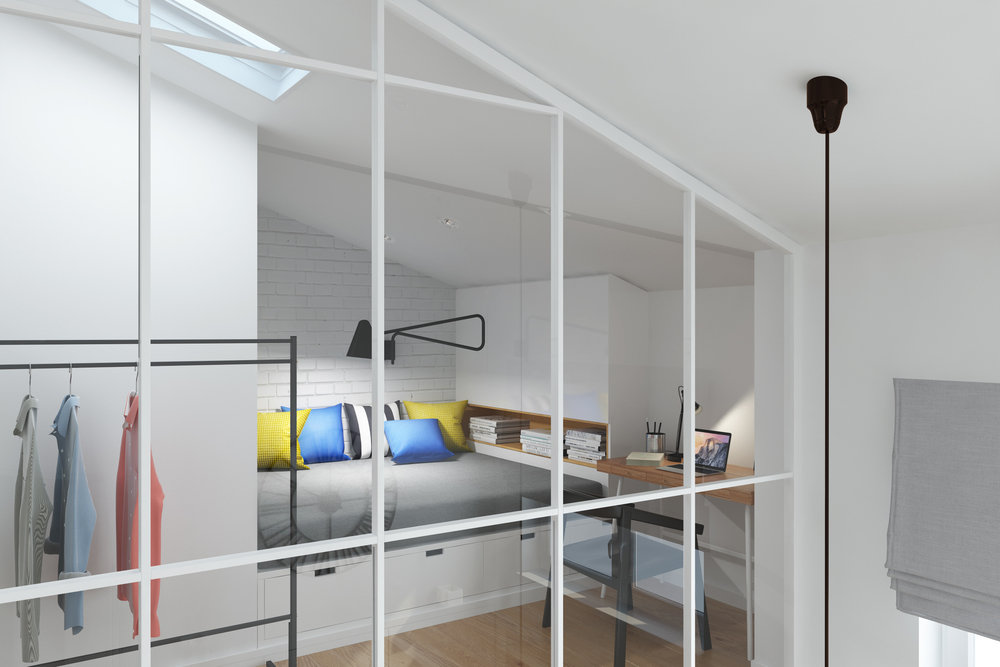 Фотография: Спальня в стиле Скандинавский, Гид, квартира в мансарде, Geometrium, интерьер мансарды, Маргарита Рассказова, Ольга Солнышкова, Виктория Лазарева, Ирина Райхер – фото на INMYROOM Фотография: Спальня в стиле Скандинавский, Гид, квартира в мансарде, Geometrium, интерьер мансарды, Маргарита Рассказова, Ольга Солнышкова, Виктория Лазарева, Ирина Райхер – фото на INMYROOM