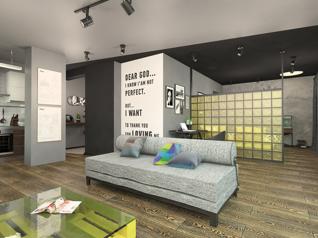 Фотография: Гостиная в стиле Лофт, Современный,  – фото на INMYROOM