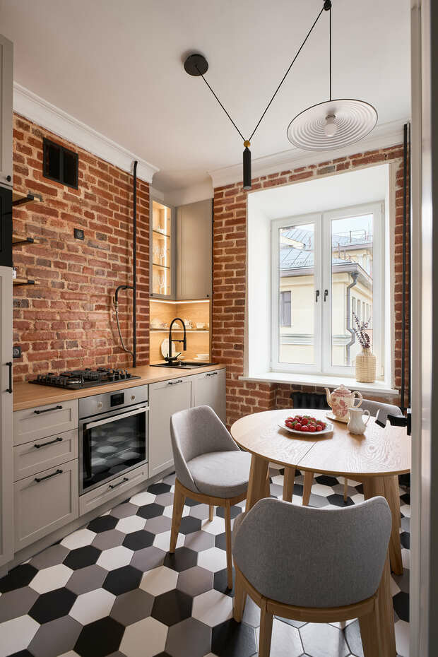 Фотография: Кухня и столовая в стиле Лофт, Скандинавский, Современный, Квартира, Проект недели, Москва, 2 комнаты, 40-60 метров, Designbox, Анастасия Громова – фото на INMYROOM