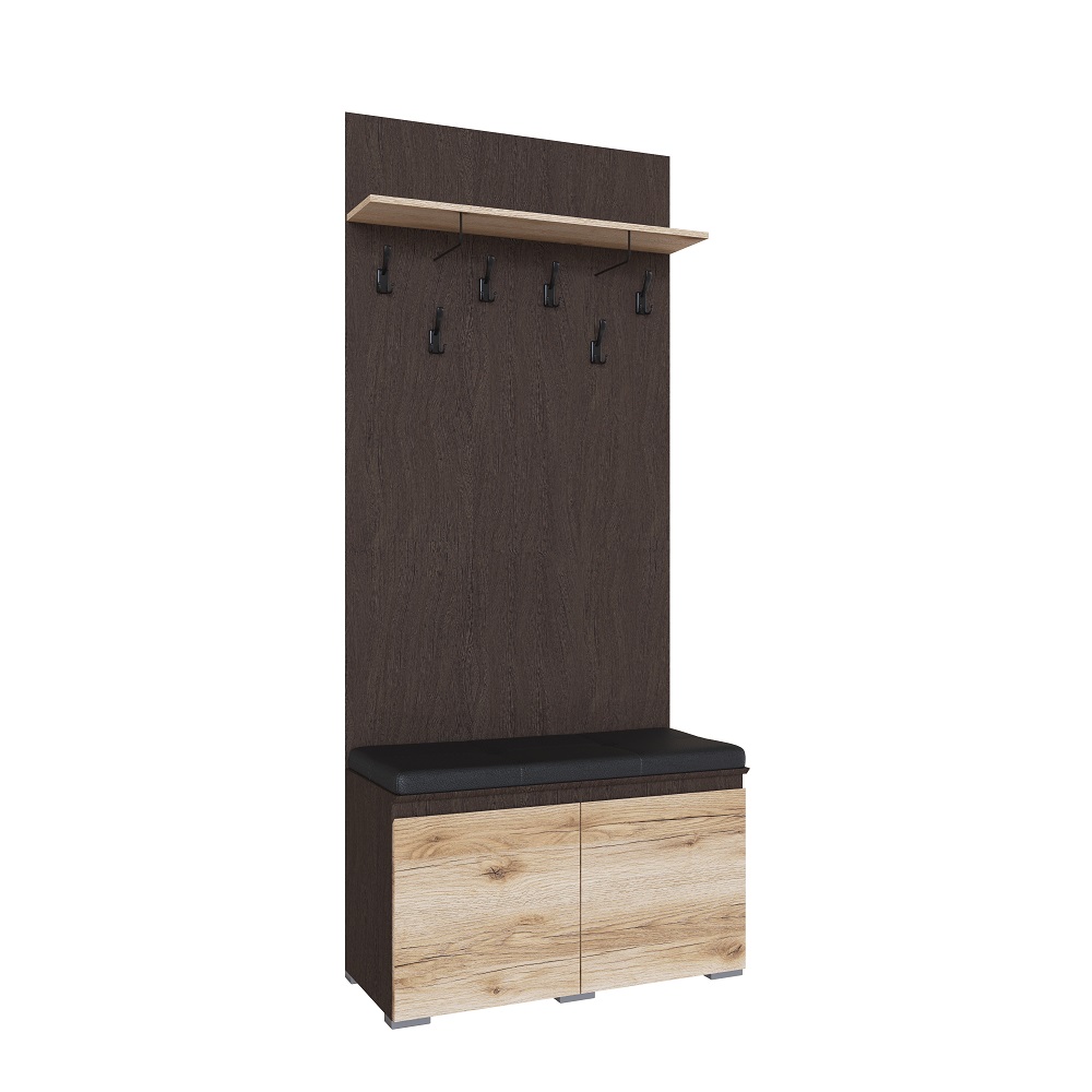 Тумба с вешалкой Плейона бежево-коричневого цвета