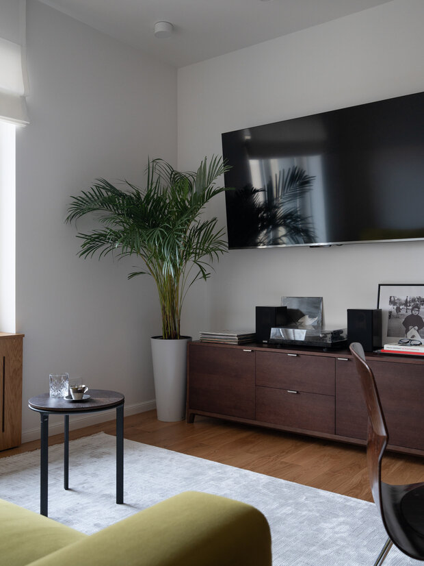 Фотография: Гостиная в стиле Современный, Квартира, Проект дня, Санкт-Петербург, Монолитный дом, 2 комнаты, 60-90 метров, современная классика с элементами модерна, Вера Домбровская – фото на INMYROOM