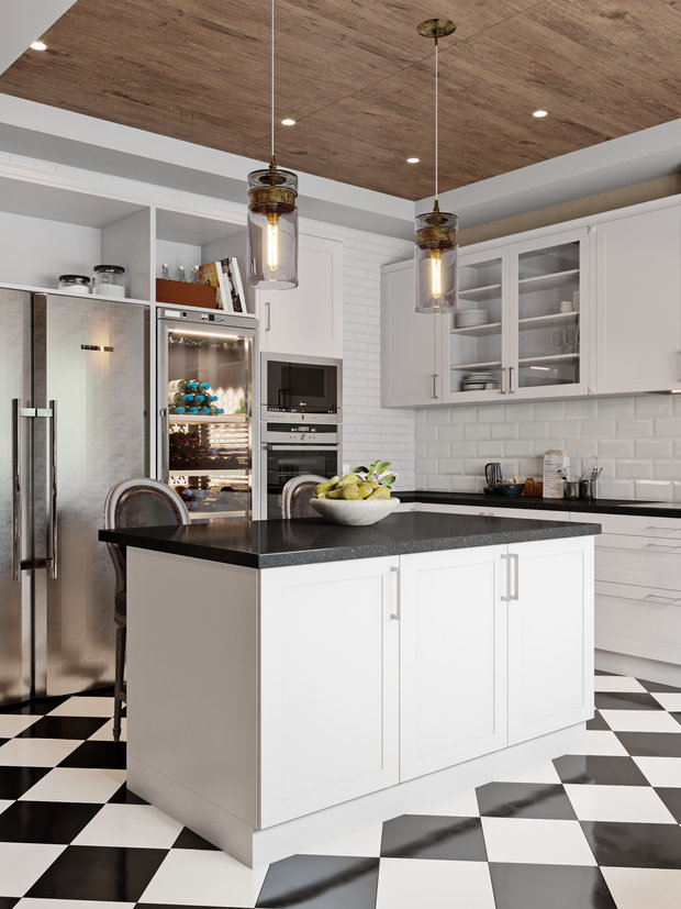 Фотография: Кухня и столовая в стиле Прованс и Кантри, Современный, Дом, Проект недели, Московская область, 4 и больше, Более 90 метров, Aiya Design, ПРЕМИЯ INMYROOM – фото на INMYROOM