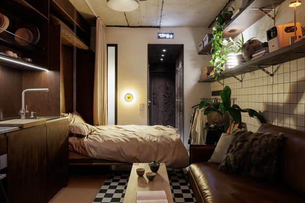 Фотография: Гостиная в стиле Лофт, Современный, Малогабаритная квартира, Квартира, Студия, Проект дня, Сочи, Монолитный дом, до 40 метров, минимализм с элементами современного дизайна – фото на INMYROOM