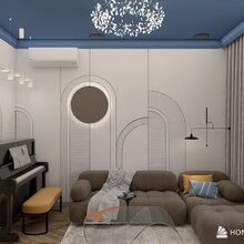 Визуализация интерьера гостиной в современном стиле