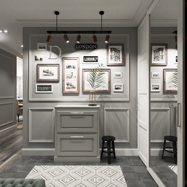 Фотография: Прихожая в стиле Классический, Современный, Квартира, Проект недели, Новосибирск, студия Mango, Монолитный дом, 3 комнаты, Более 90 метров – фото на INMYROOM