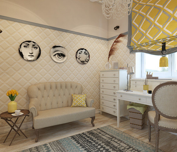 Фотография: Кабинет в стиле Прованс и Кантри, Классический, Современный, Дом, Проект недели, интерьер кабинета, кухня-гостиная дизайн, Челябинск, Валерия Стенникова, Insomnia, американский стиль – фото на INMYROOM