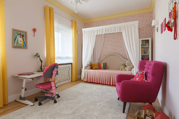 Фотография: Детская в стиле Современный, Квартира, Проект недели, Желтый, Голубой, Санкт-Петербург, Монолитный дом, 4 и больше, Более 90 метров, Маргарита Сивухина, Иван Сорокин – фото на INMYROOM