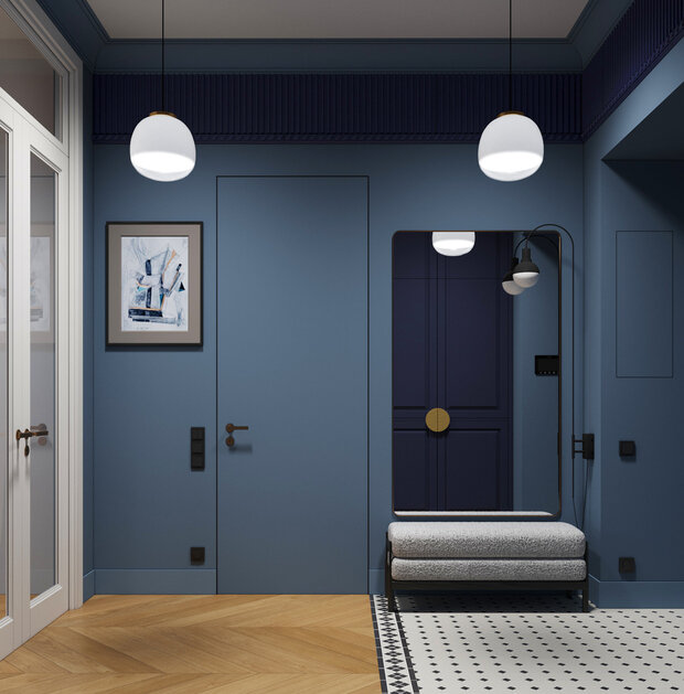 Фотография: Прихожая в стиле Классический, Современный, Эклектика, Квартира, Проект недели, Санкт-Петербург, Кирпичный дом, 4 и больше, Более 90 метров, Osterman Interiors, Маргарита Остерман – фото на INMYROOM