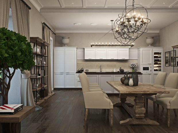 Фотография: Кухня и столовая в стиле Прованс и Кантри, Дом, Проект недели, Алексей Иванов, Ленинградская область, 4 и больше, Более 90 метров – фото на INMYROOM