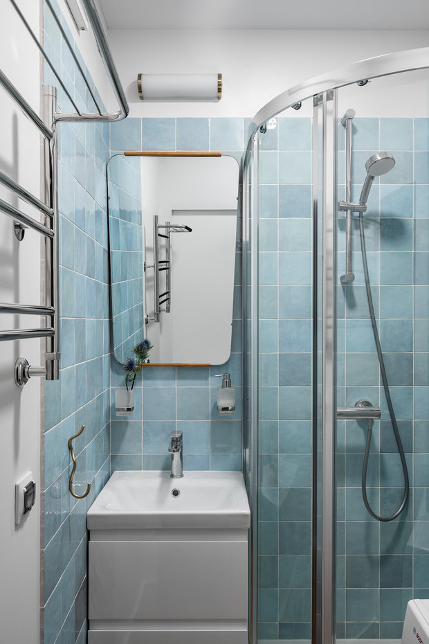 Фотография: Ванная в стиле Скандинавский, Эклектика, Квартира, Проект недели, Москва, 2 комнаты, 40-60 метров, Евгения Рахвальская – фото на INMYROOM