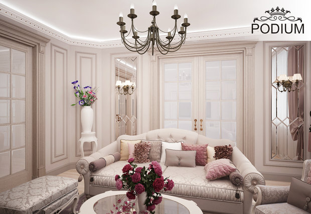 Фото из портфолио Гостиная с оттенками пудры – фотографии дизайна интерьеров на INMYROOM