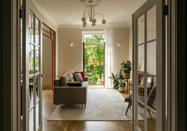 Фотография: Гостиная в стиле Современный, Эклектика, Винтажный, Квартира, Проект дня, Минск, Сталинка, 2 комнаты, 60-90 метров, Елена Ерашевич, современный с элементами эклектики, винтажный/классический – фото на INMYROOM