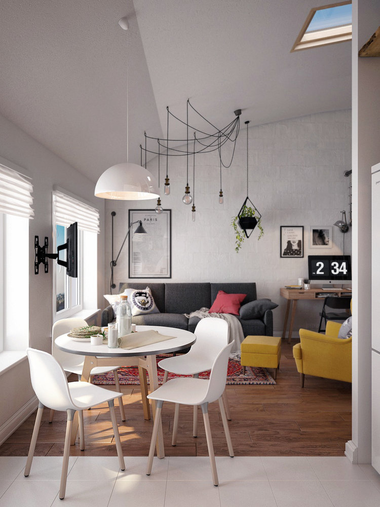 Фотография: Гостиная в стиле Скандинавский, Квартира, Студия, Проект дня, Мансарда, Сочи, Кирпичный дом, Мария Панченко, 40-60 метров – фото на INMYROOM Фотография: Гостиная в стиле Скандинавский, Квартира, Студия, Проект дня, Мансарда, Сочи, Кирпичный дом, Мария Панченко, 40-60 метров – фото на INMYROOM