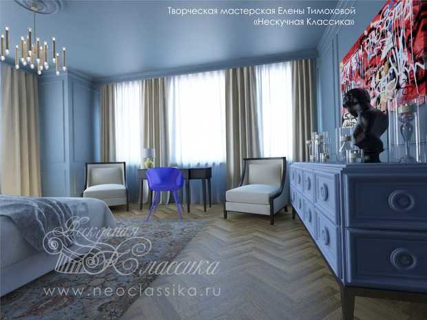 Фото из портфолио Игра в классику. Главная спальня в коттедже – фотографии дизайна интерьеров на INMYROOM