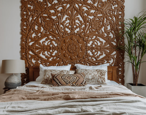 Фотография: Спальня в стиле Восточный, Эклектика, Квартира, Проект дня, Москва, 3 комнаты, 60-90 метров, Виолетта Голубева – фото на INMYROOM