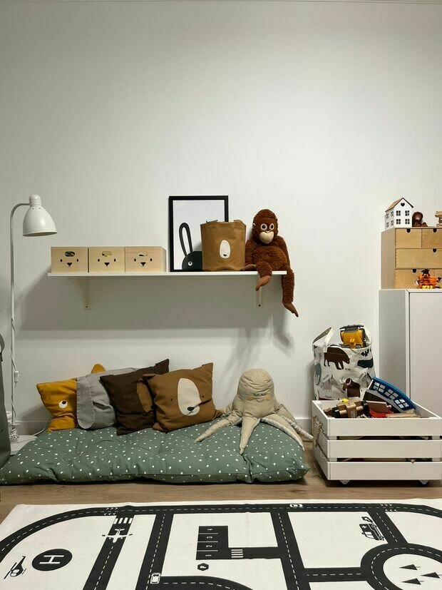 Фотография: Детская в стиле Скандинавский, Современный, Квартира, Проект недели, Москва, Панельный дом, 2 комнаты, 40-60 метров, И-700, Алена Жирова – фото на INMYROOM