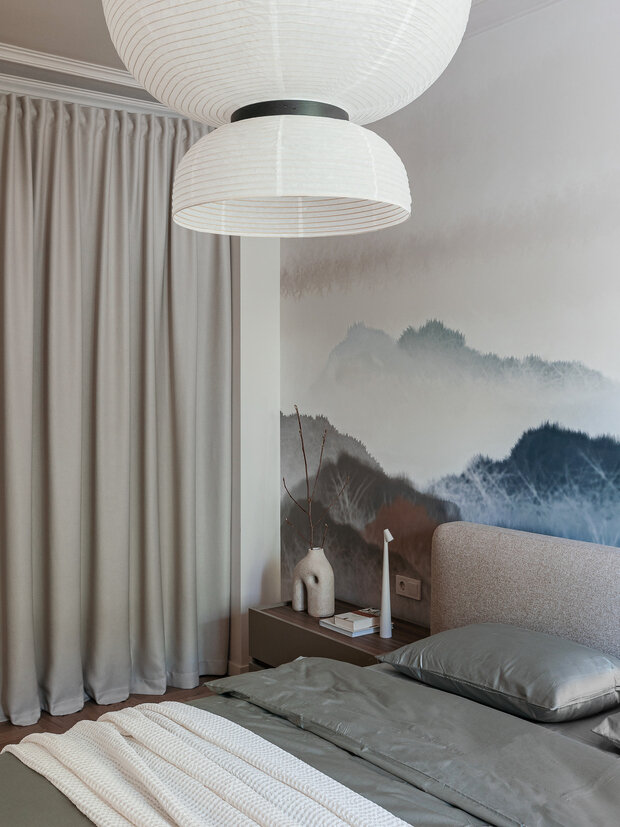 Фотография: Спальня в стиле Современный, Квартира, Проект дня, Минск, Мария Зайцева, Сталинка, Кирпичный дом, 2 комнаты, 40-60 метров, современный с элементами минимализма и эко-стиля – фото на INMYROOM